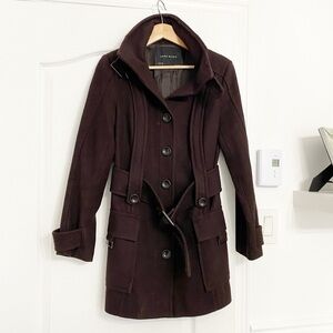 ZARA | Brown wool belted trench coat